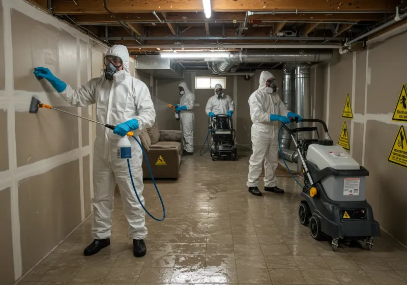 Basement Moisture Removal and Structural Drying process in Thornton, CA